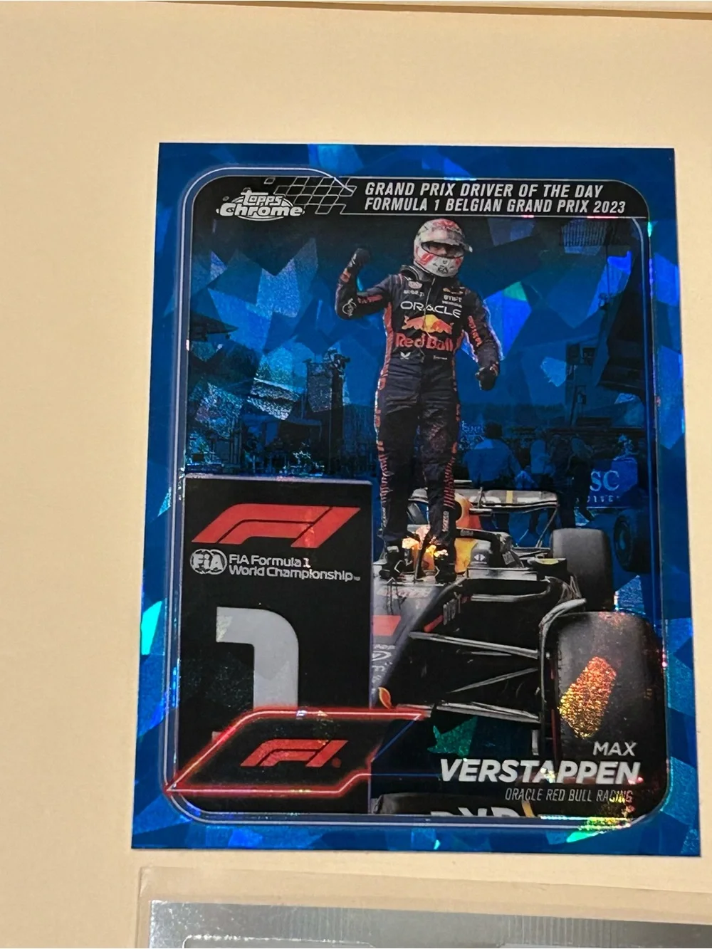 Max Verstappen Red Bull Racing Blue Holographic Trading Card - Formula 1